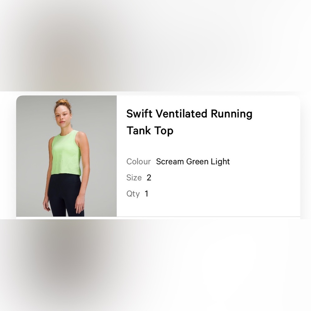 lululemon athletica Swift Ventilated Tank Top in Scream Green Light